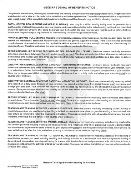 Medicare Denial of Benefits Notice: BU-0375 (1)