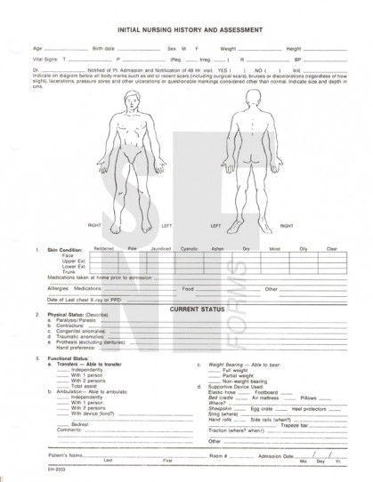 Initial Nursing History & Assmnt: EH-2033 (1)