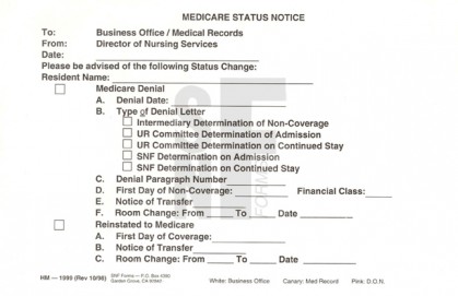 Medicare Status Notice: HM-1999 (1)