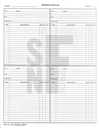 Resident Care Plan - Pg. 2: JWA-117B (1)