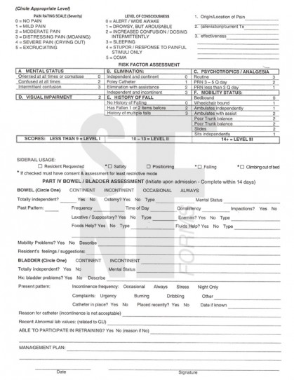 Nursing History/Assment/Adm. Record: NU-1425 (4)