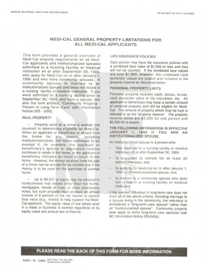 Medical Property Limitations: RADf-16 (1)