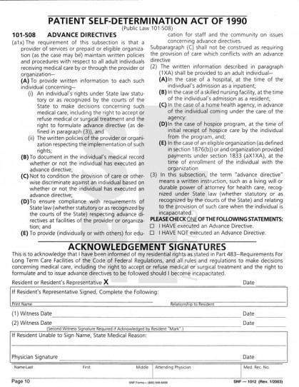 OBRA Resident's Rights (English) 10 pgs: SNF-1012 (2)