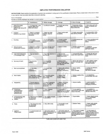 Employee Performance Evaluation: SNF-1049 (1)