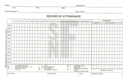 Record of Attendance: SNF-1070 (1)