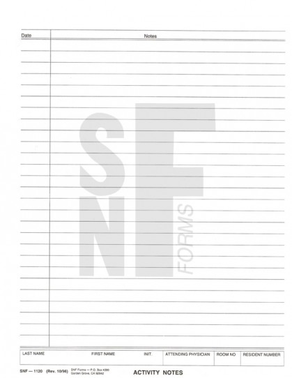 Activity Notes: SNF-1120 (1)