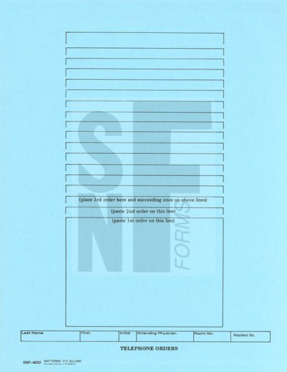 Telephone Orders - Mount Sheet: SNF-4002 (1)