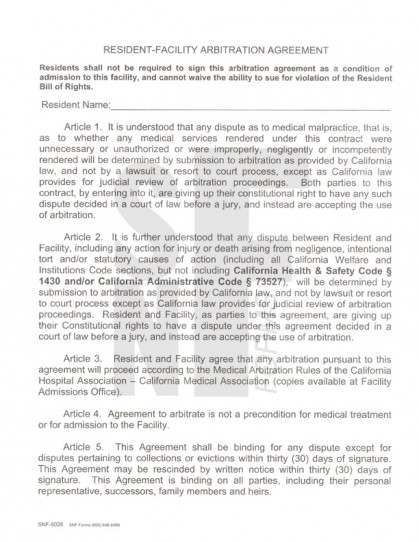 Arbitration Agreement-2 pgs: SNF-9026 (1)